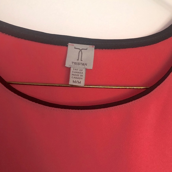 Pink sleeveless top with black contrasting edging, size M - Picture 3 of 6